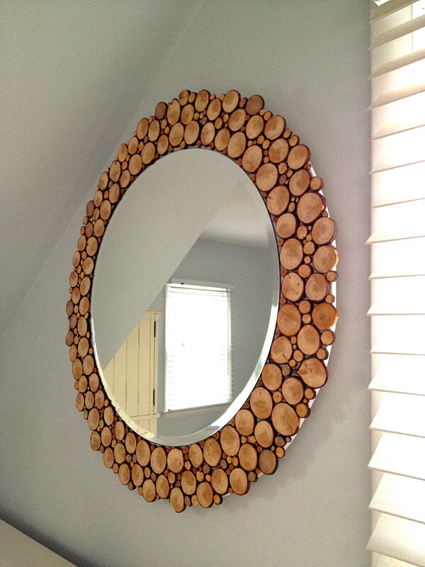 Decorative Wooden Circle Round Mirror