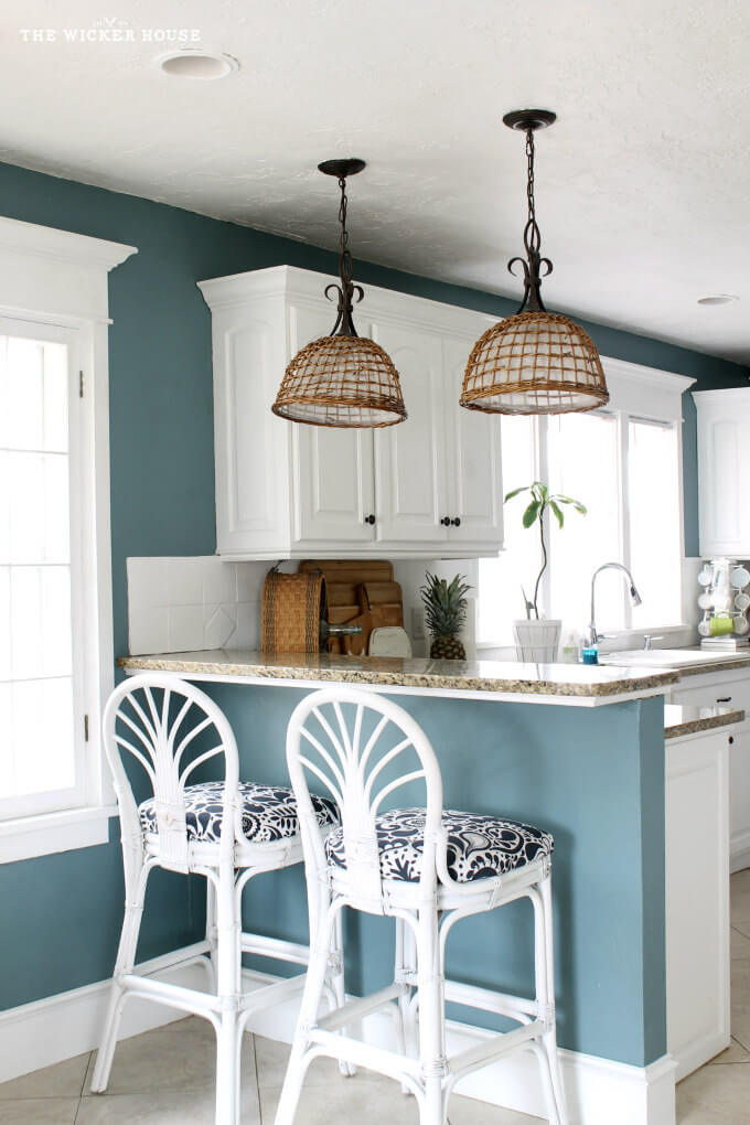 kitchen light blue walls