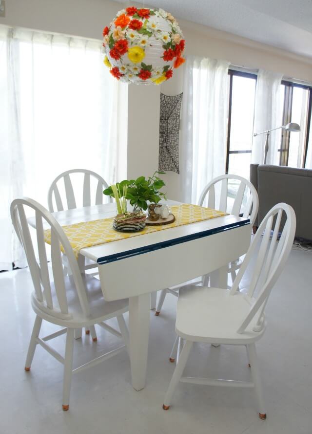 Flower-Covered Paper Lantern Decor