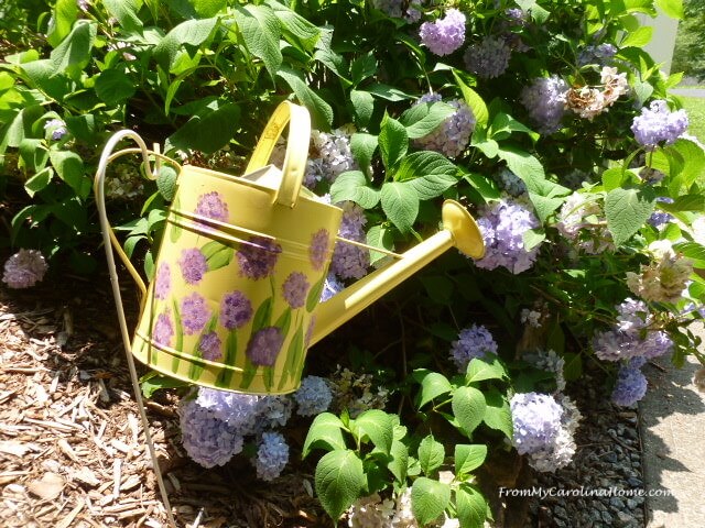 Hand Painted Watering Can Garden Decoration