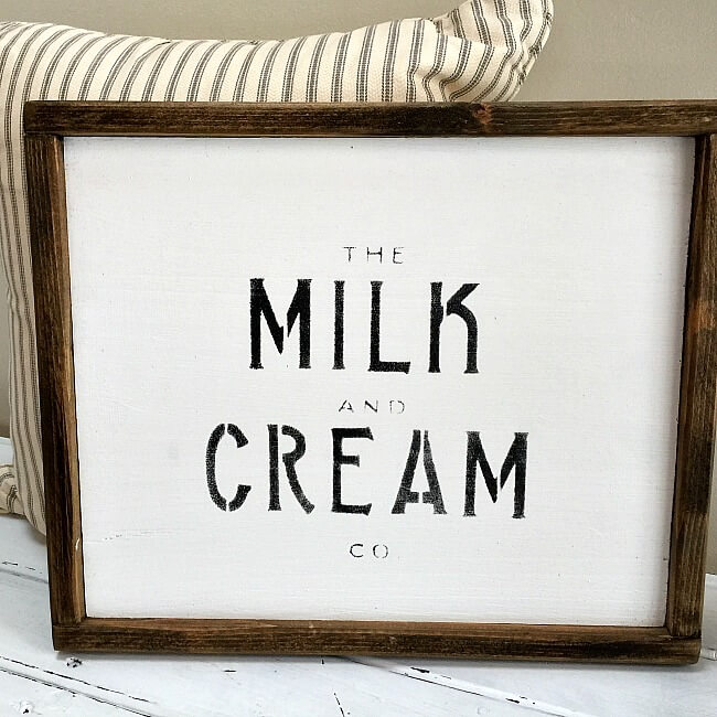 Rustic Vintage Modern Farmhouse Milk Sign