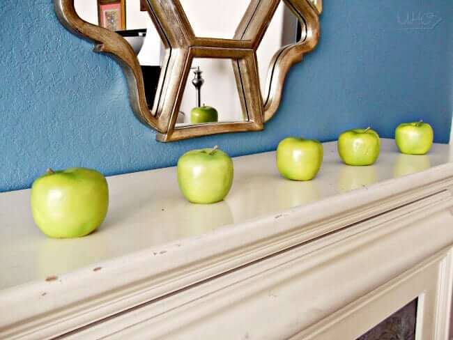 Green Apple Simple Summer Mantle Decor
