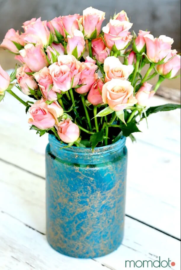 Mesmerizing Marbled Mason Jar Flower Vase