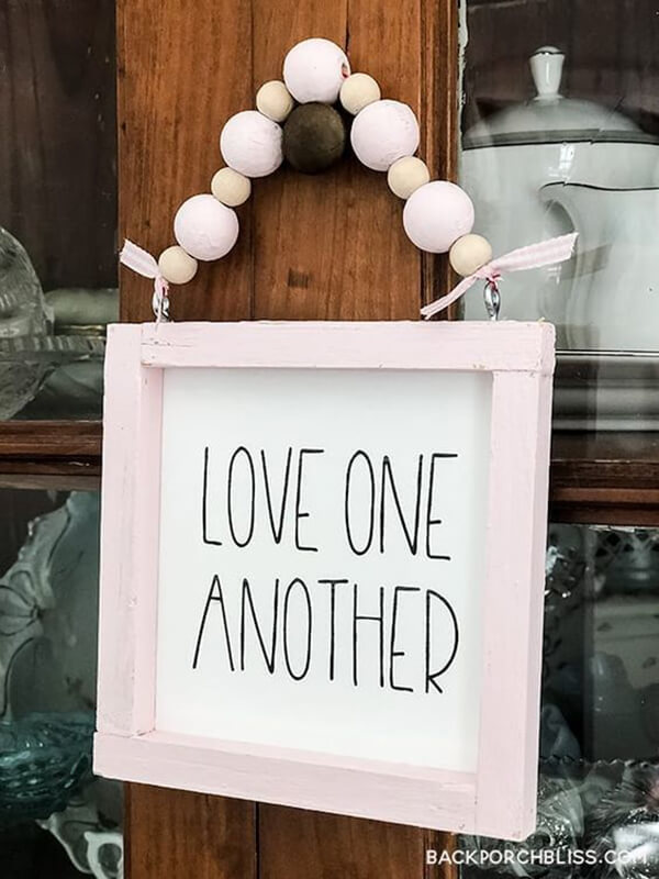 Pretty and Pink Love One Another Sign