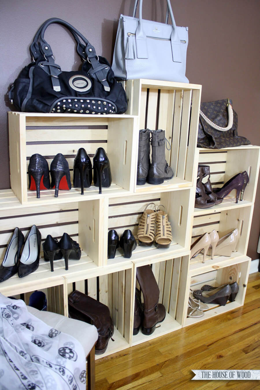 Customized Wooden Shoe Rack Built from Scratch