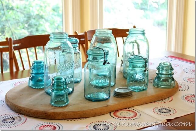 Various Sizes Sea Blue Glass Mason Jars