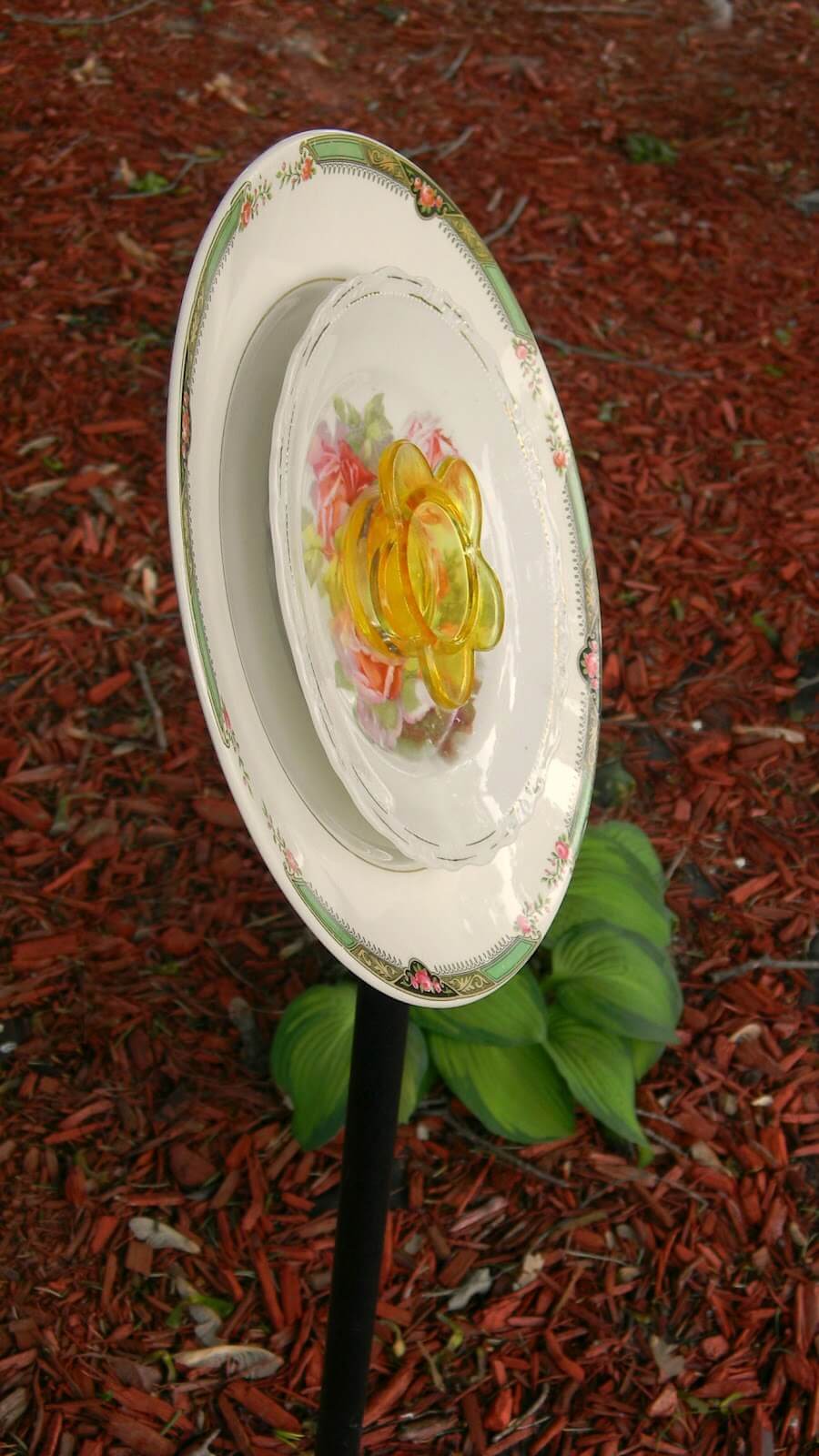 Repurposed Saucer and Plate Glass Flower