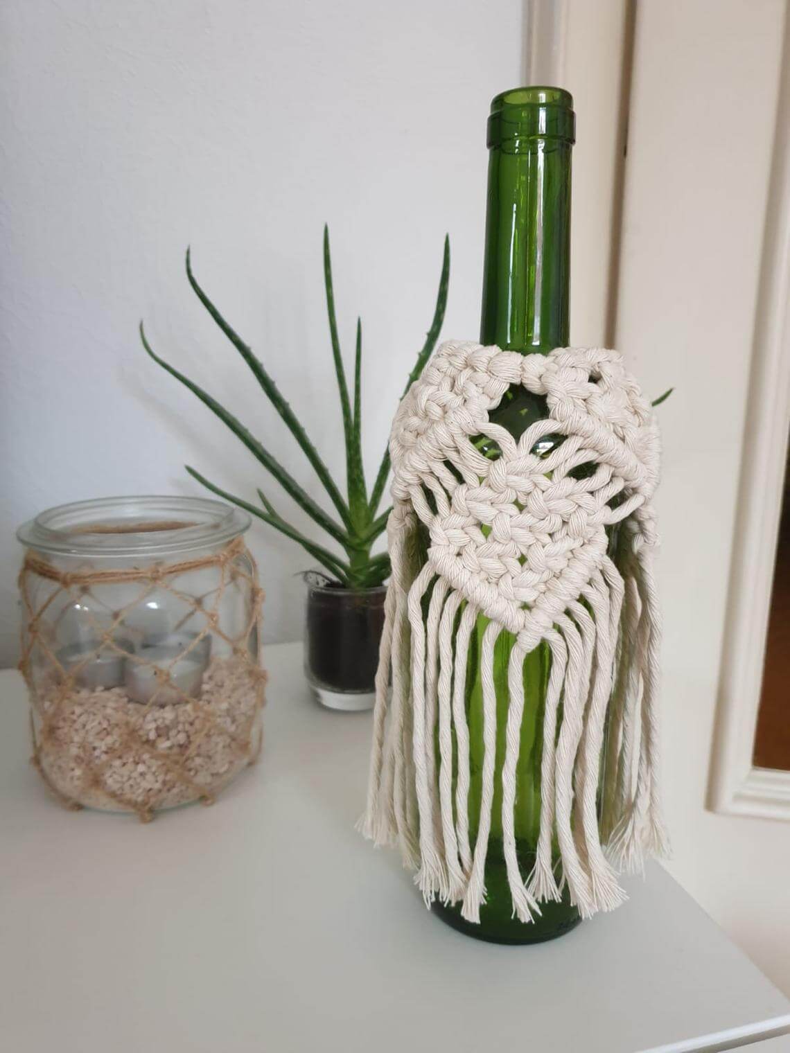 Wine Bottle Woven Macrame Wrap