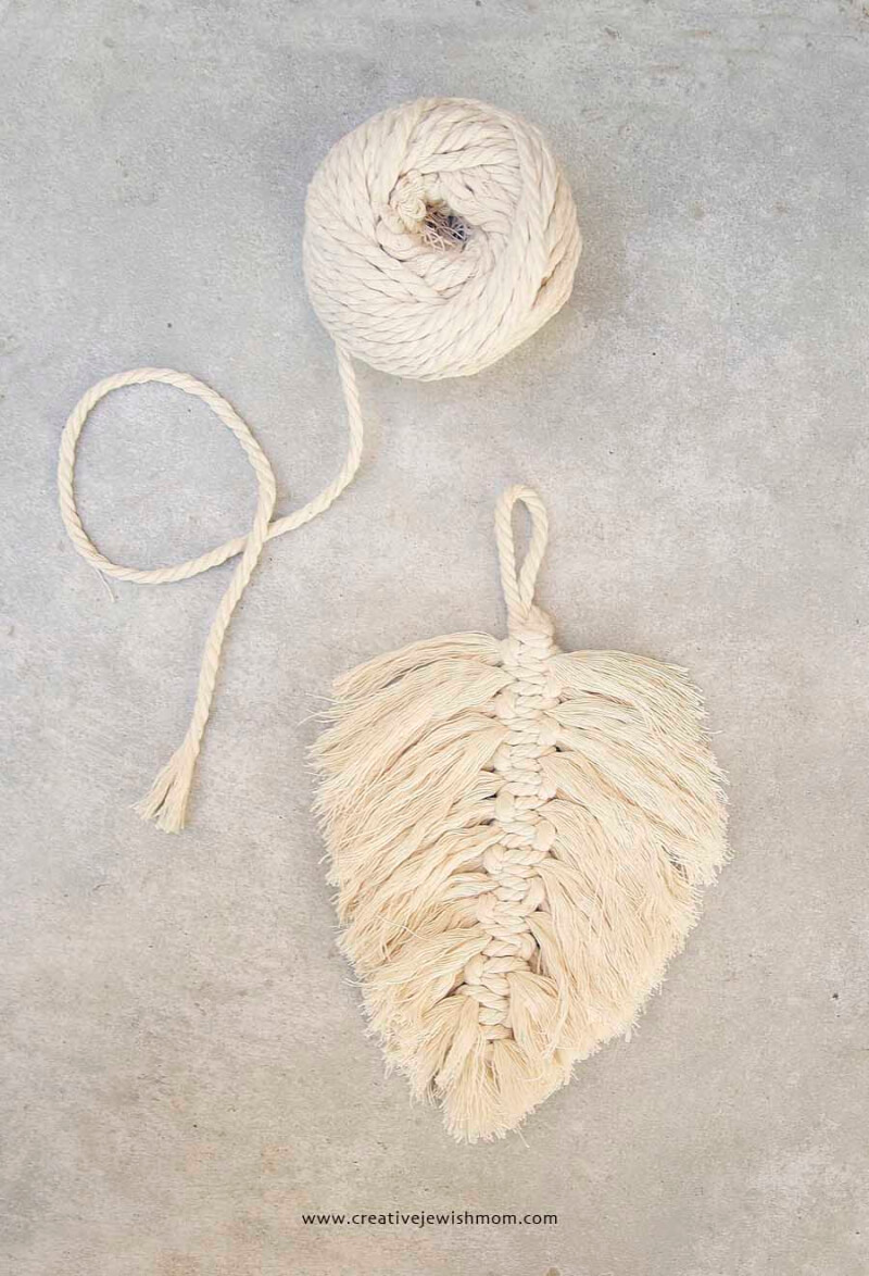 Shaggy and Chic Fuzzy Fringe Macrame Leaf