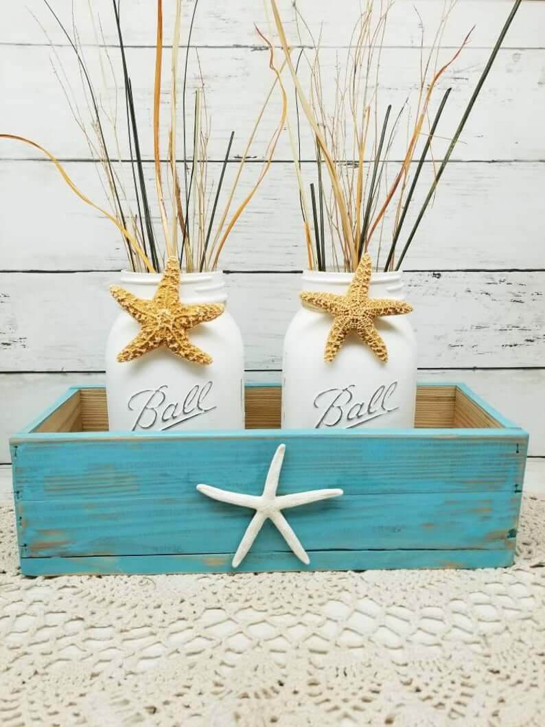 Sea Star Decorative Box and Jar Set