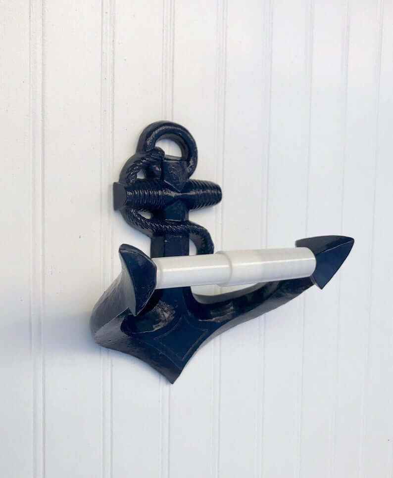 Deep Sea Blue Anchor Toilet Roll Holder