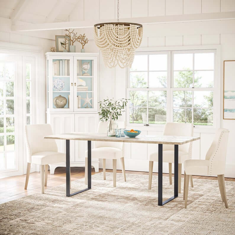 Beach House Wood and Metal Dining Table