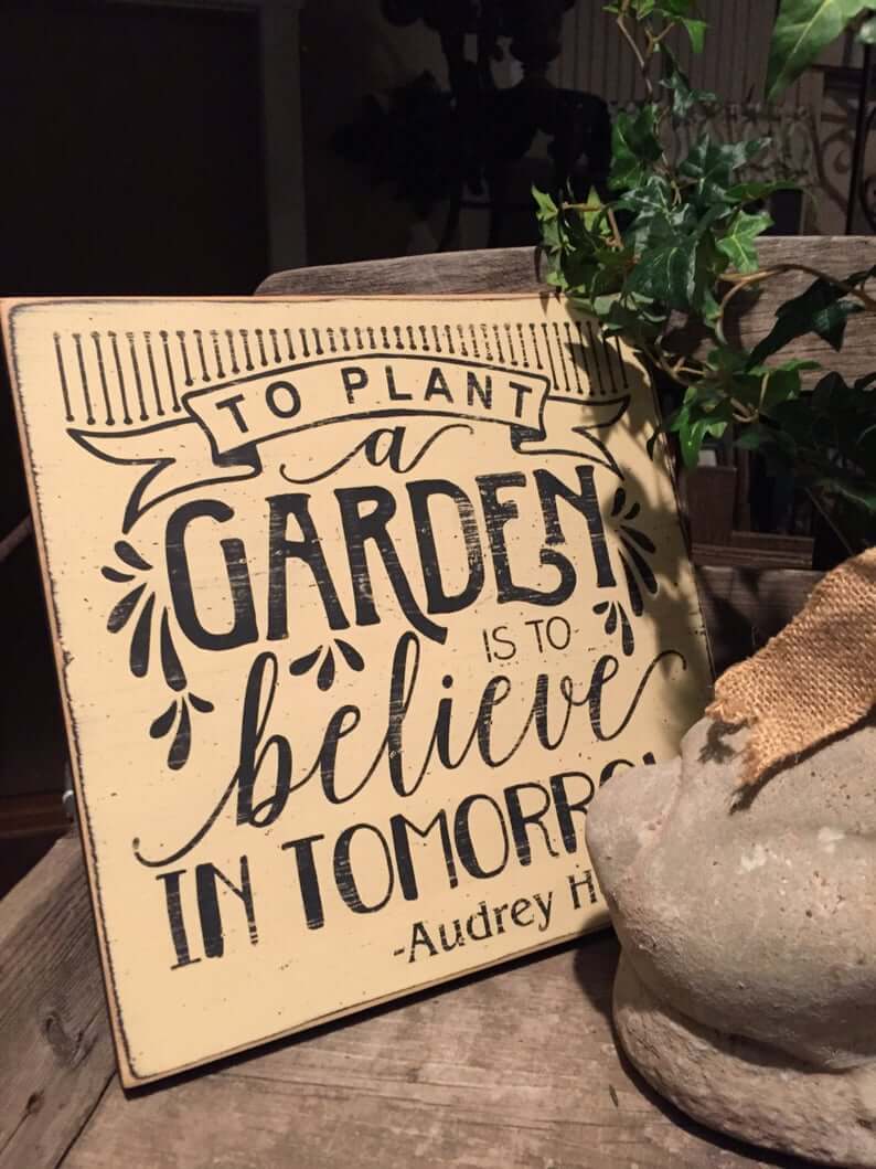Audrey Hepburn Gardening Inspiration Vintage Sign