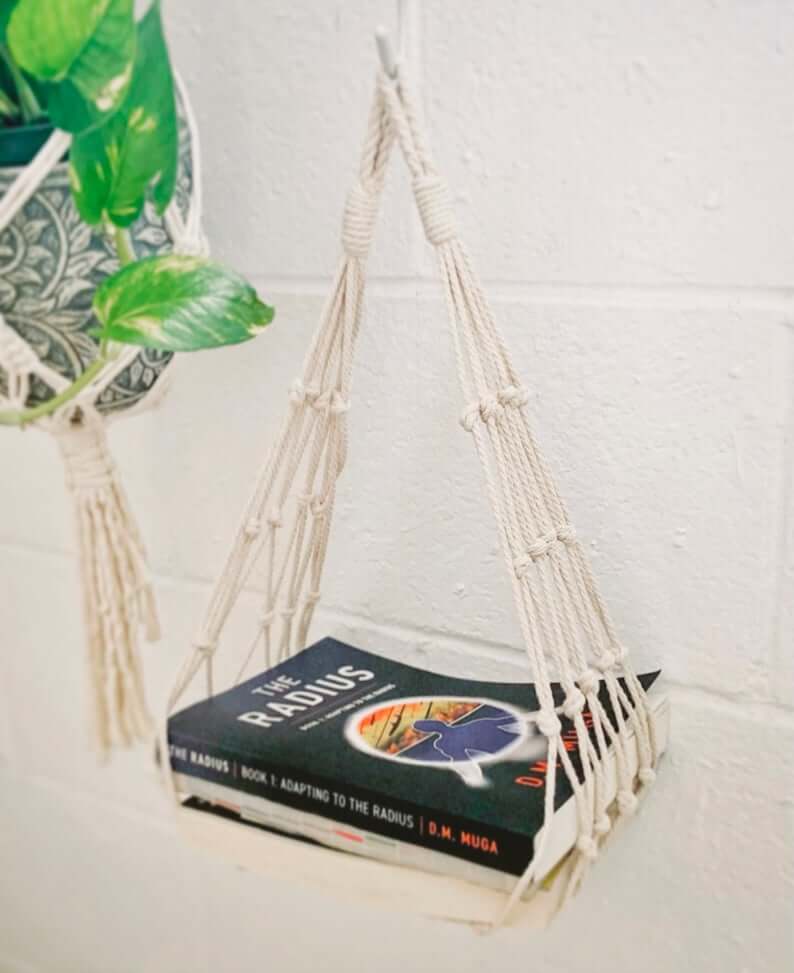 Bohemian Macrame Book Hanger Beach Decor