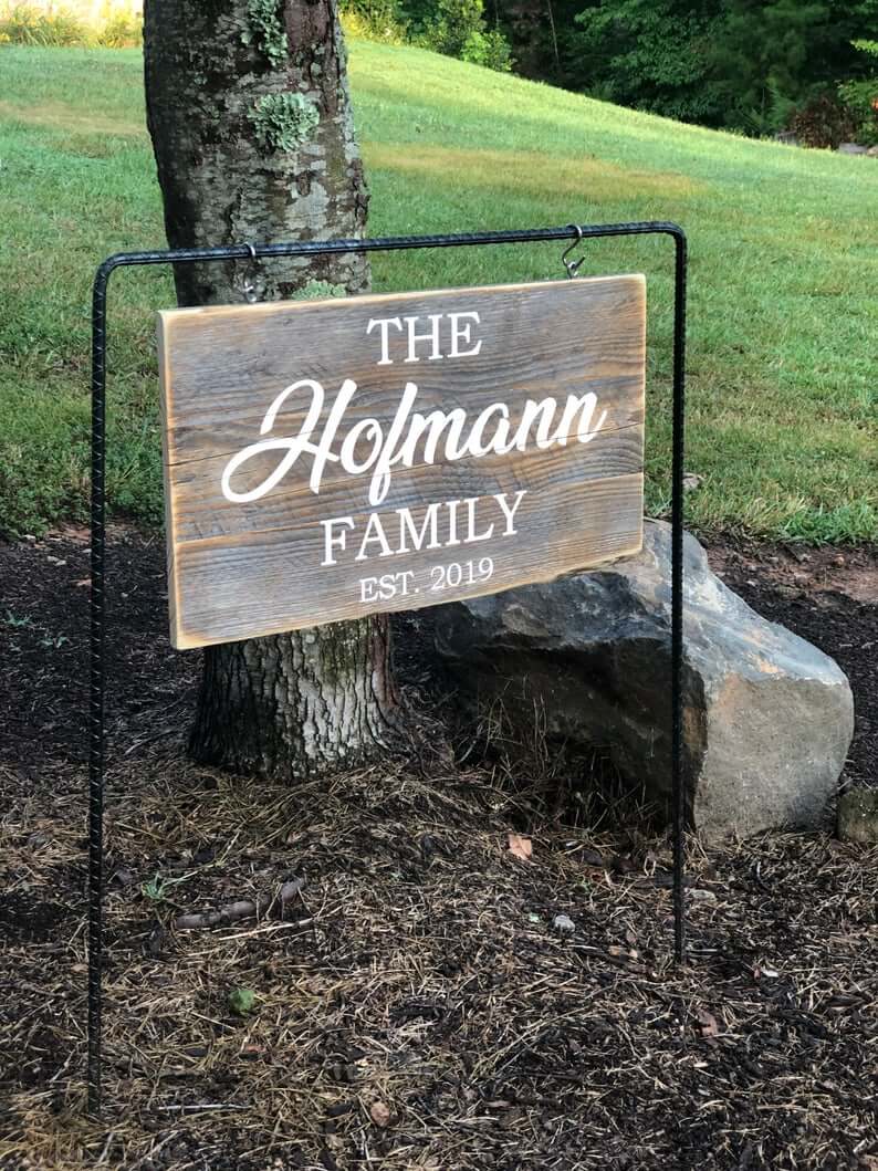 Hanging Wooden Family Sign Yard Decor