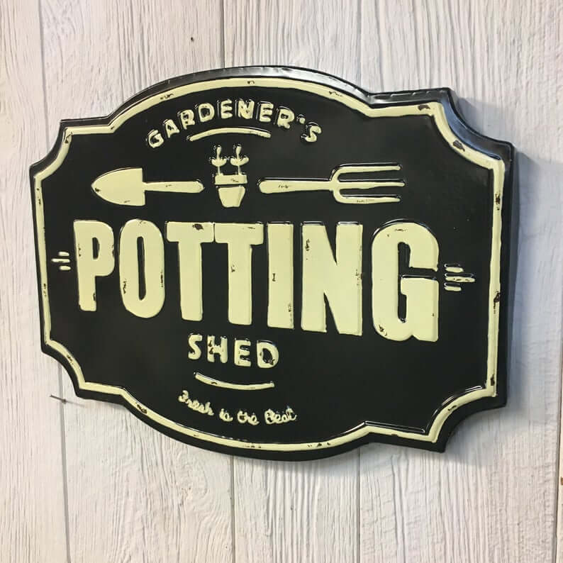 Metal Gardener's Potting Shed Sign