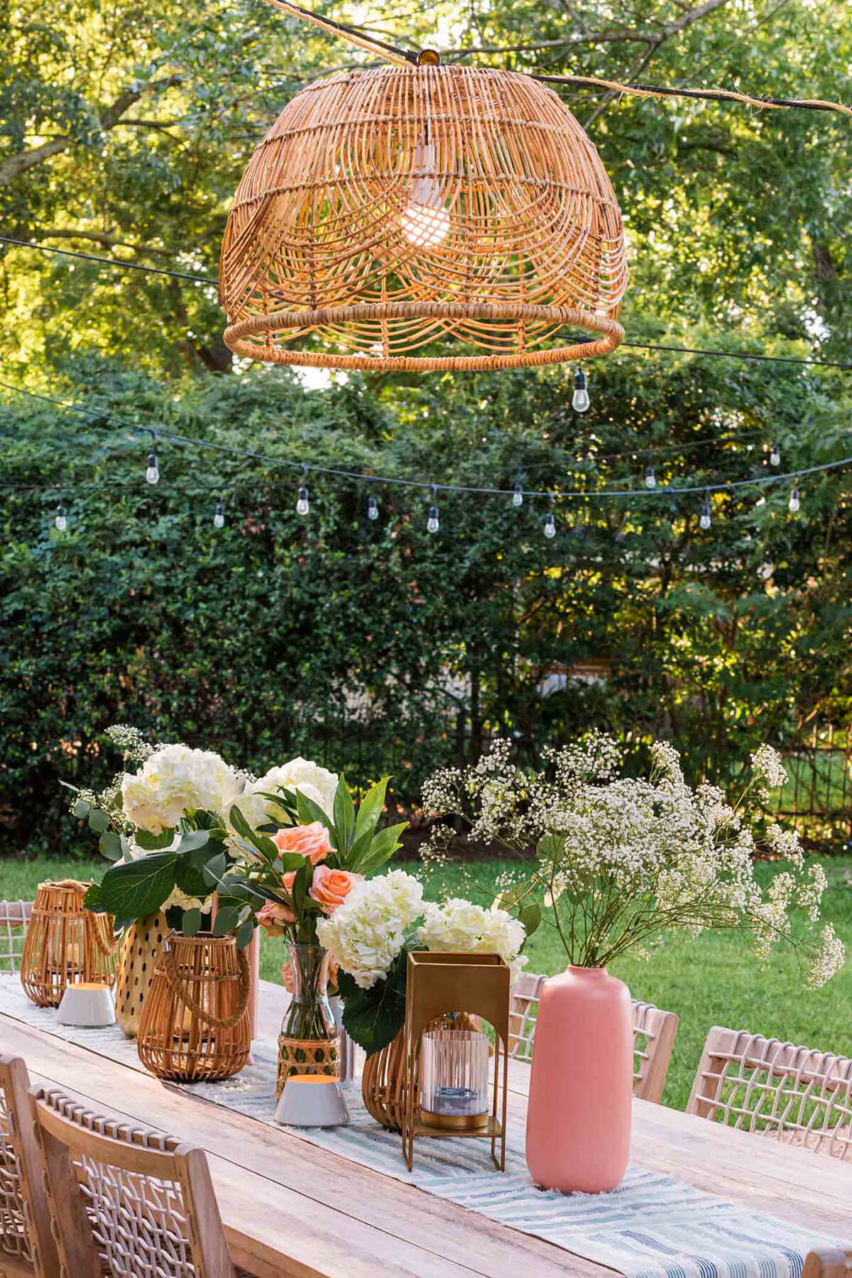 Outdoor Lighting Rattan Globe Pendant Light