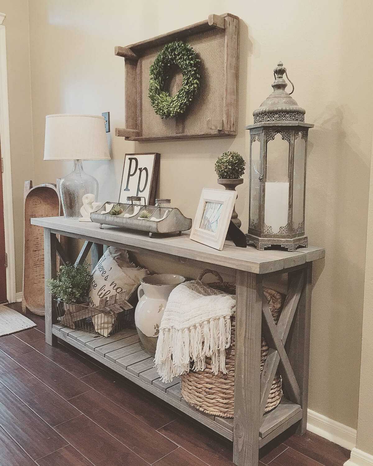 Rustic Farmhouse Style Console Table — Homebnc