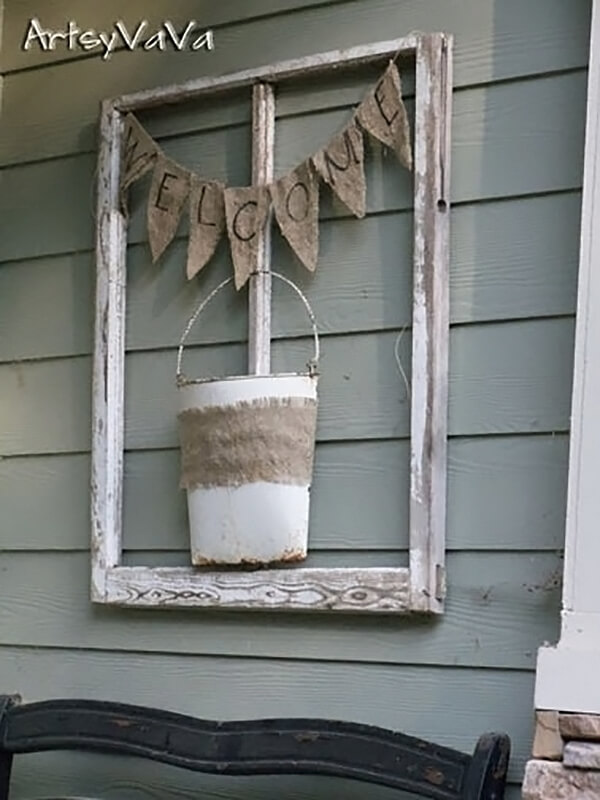 Rustic Outdoor Window Pane Wall Art