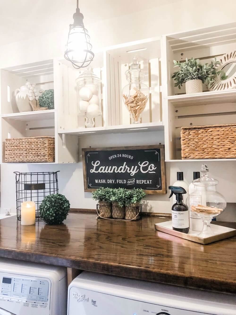 Laundry Nook with Built-in Folding Shelf — Homebnc