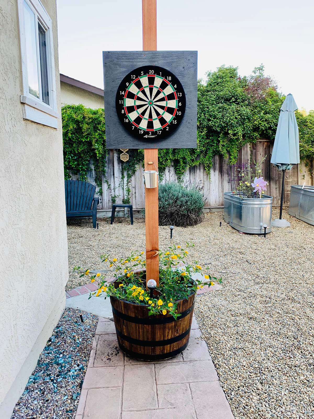 Rolling Potted Plant Dartboard Stand
