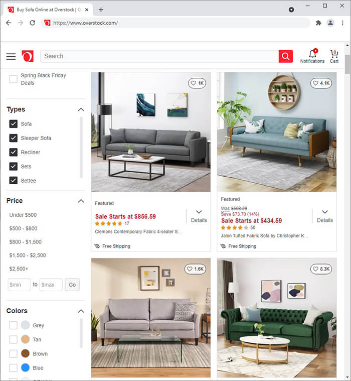 Cheapest places deals to buy furniture