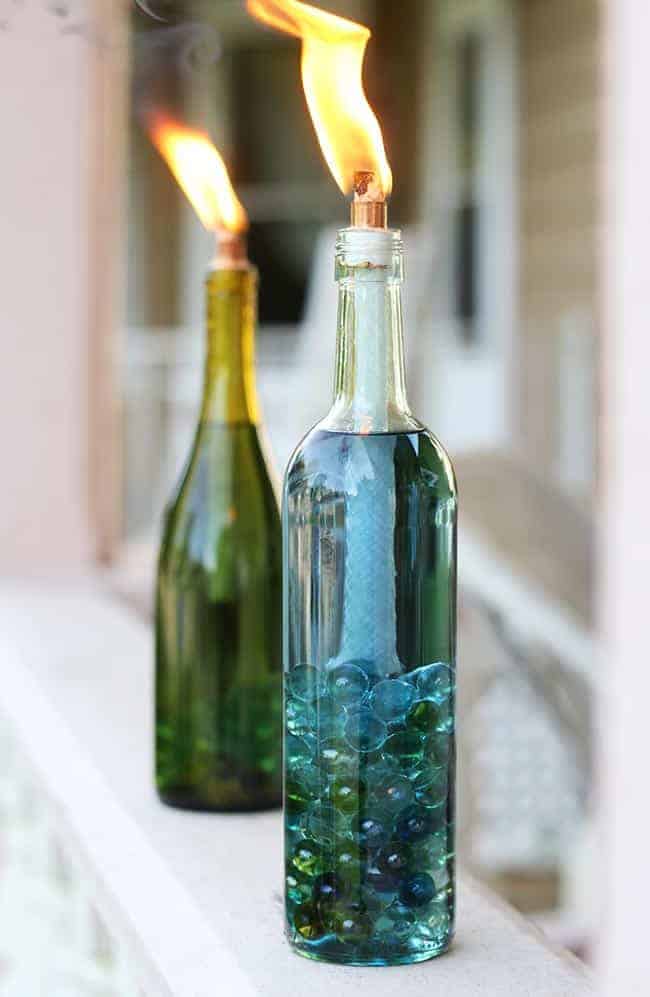 Wild and Wonderful Wine Bottle Outdoor Torch Lamp