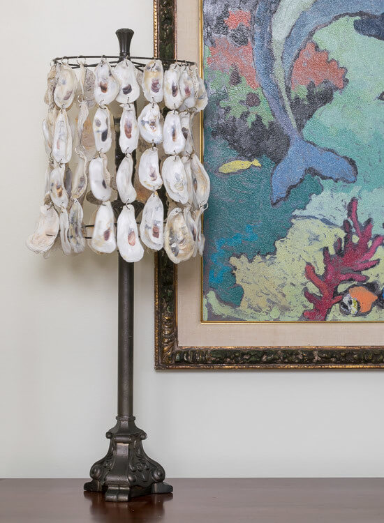 Chain Linked Oyster Shell Lamp Shade