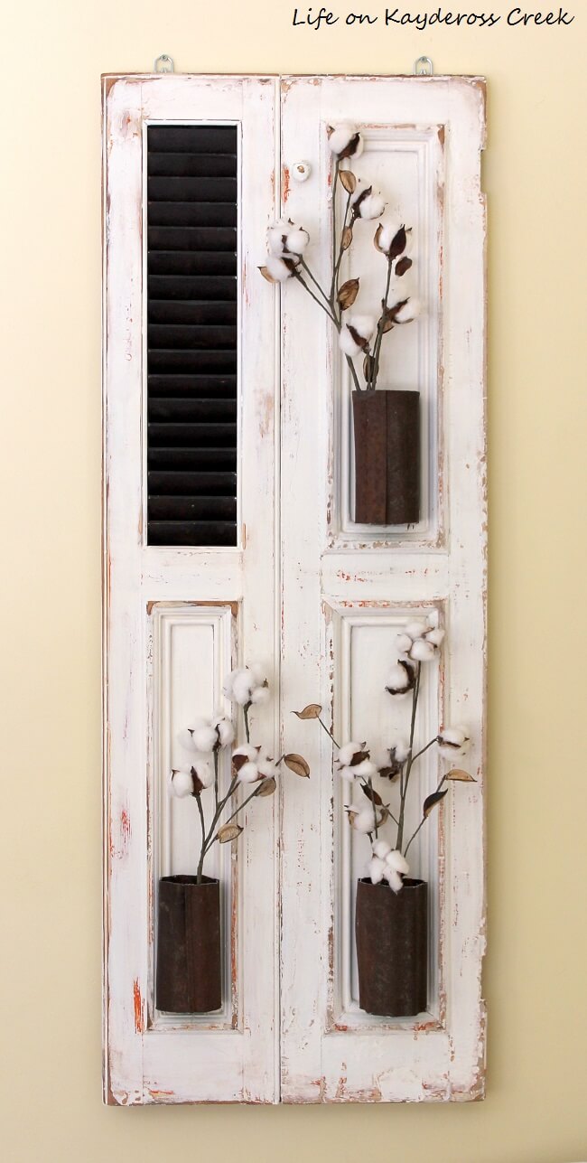 Farmhouse Shutter Planter With Recycled Materials