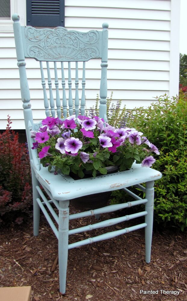Petal Pleasing 'Have a Seat' in the Yard Petunia Planter