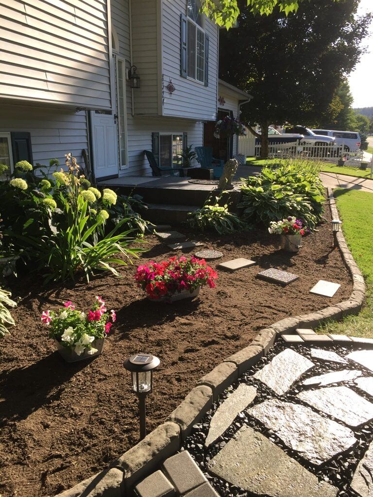 Brick Lined Flower Bed Edging