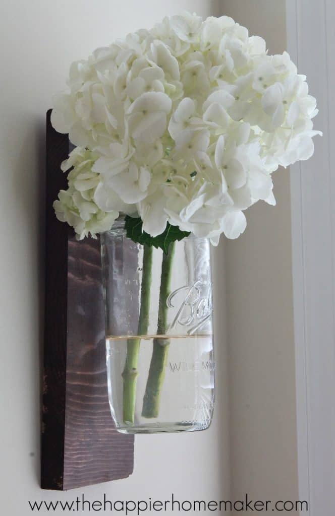 Upcycling Altholz Einmachglas Wandvase