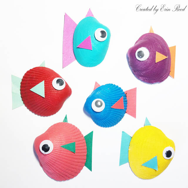 Bright and Bold Tropical Fish Shell Craft