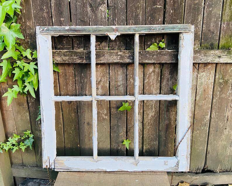 Worn and Weathered Window Outdoor Decor Trellis