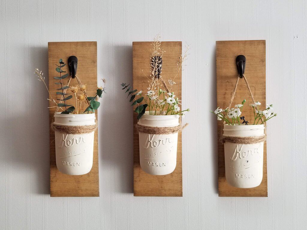  Kit de Bricolage d'Applique Murale Mason Jar 