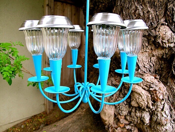 Reimagined Painted Metal Candelabra Solar Light