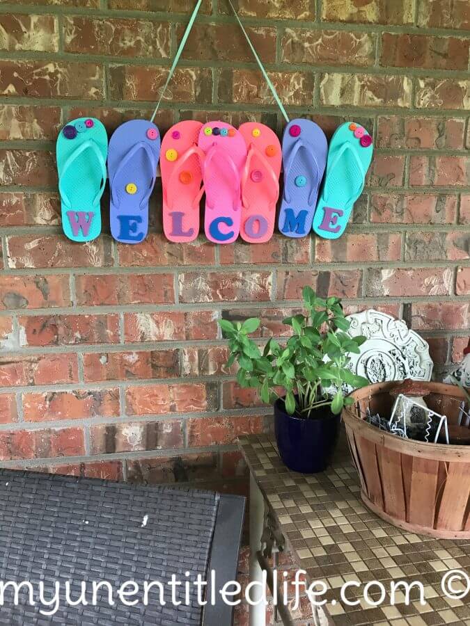 Colorful and Creative Flip Flop Welcome Sign