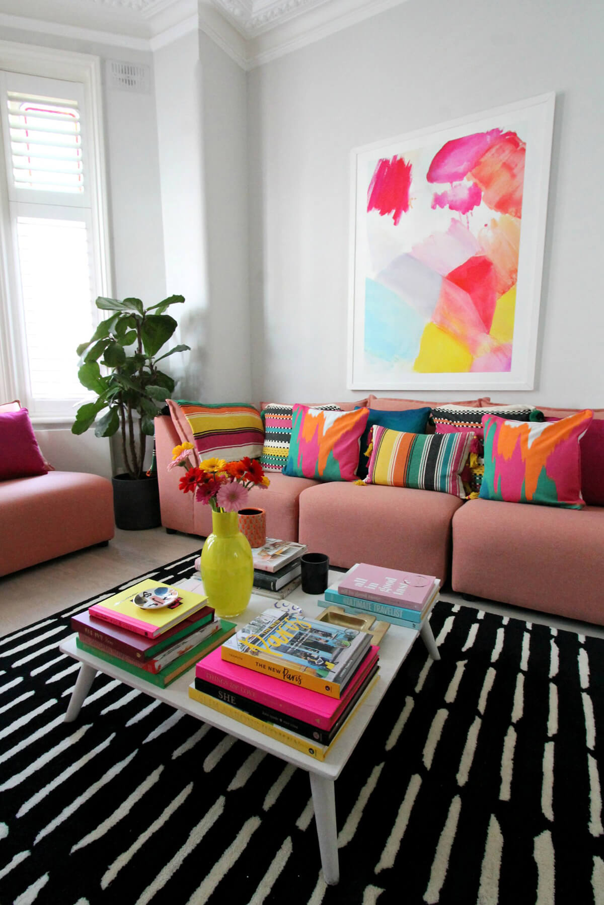 Bold and Bright Modern Colorful Living Room