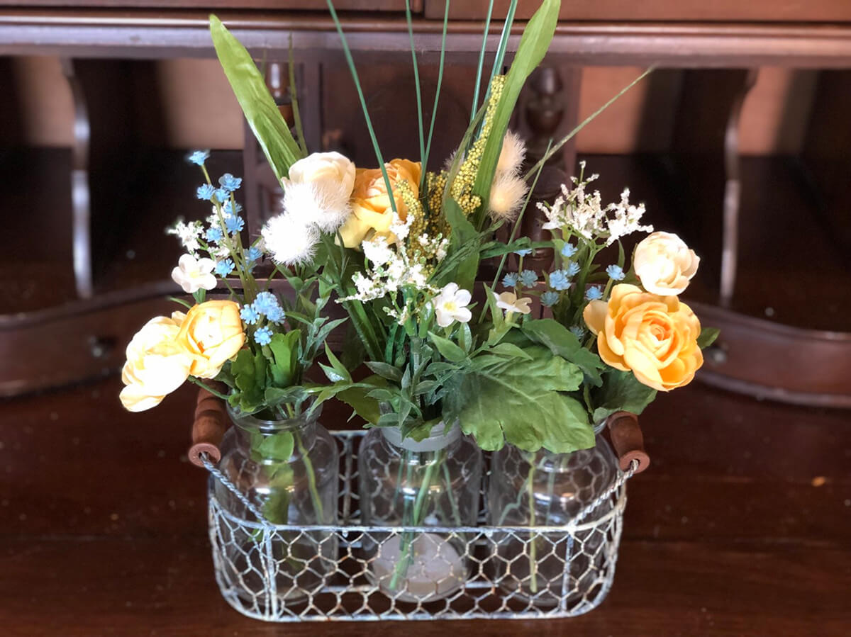 Caged in Wildflowers for a Trendy, Rustic Display