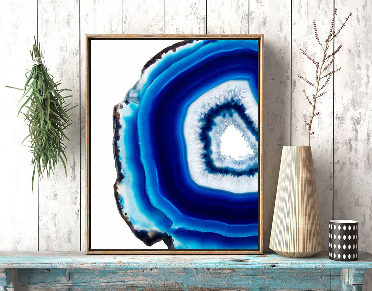 Sliced Blue Agate Poster