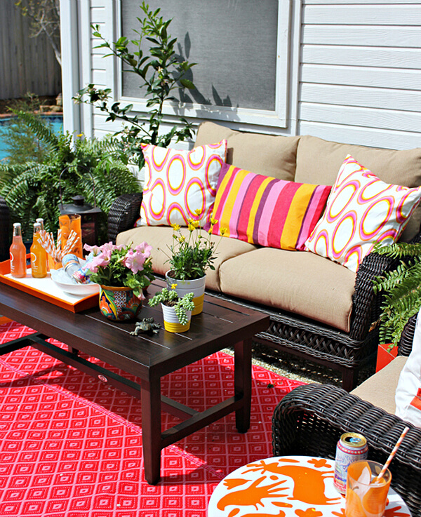 Colorful Backyard Seating for Added Fun