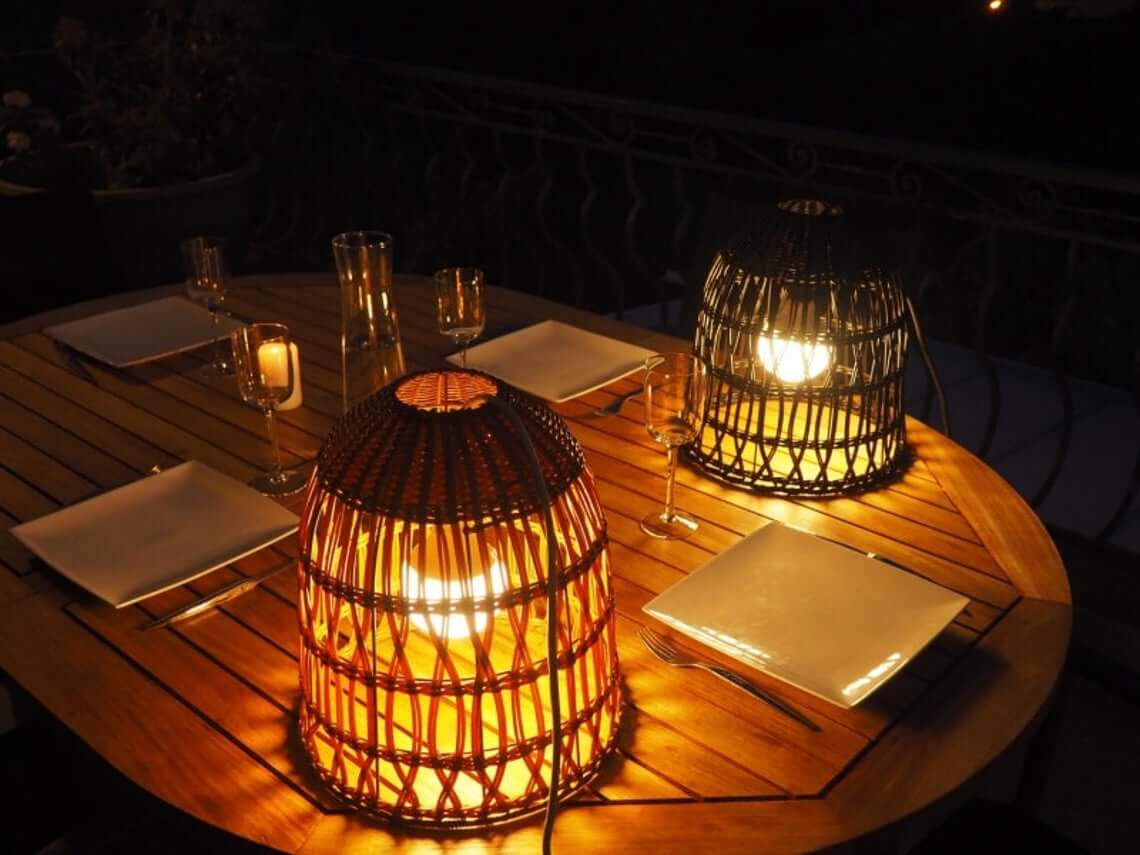 Upside Down Basket Dome Outdoor Lighting