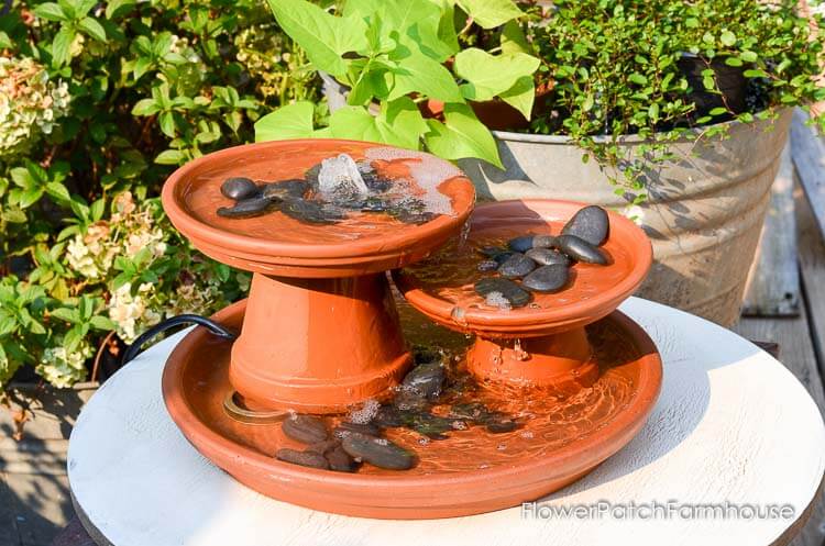 DIY Backyard Planter Rock and Water Feature