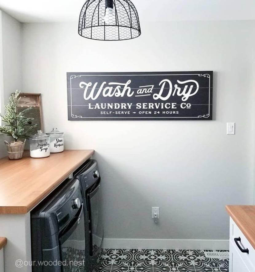 Vintage Wash and Dry Sign