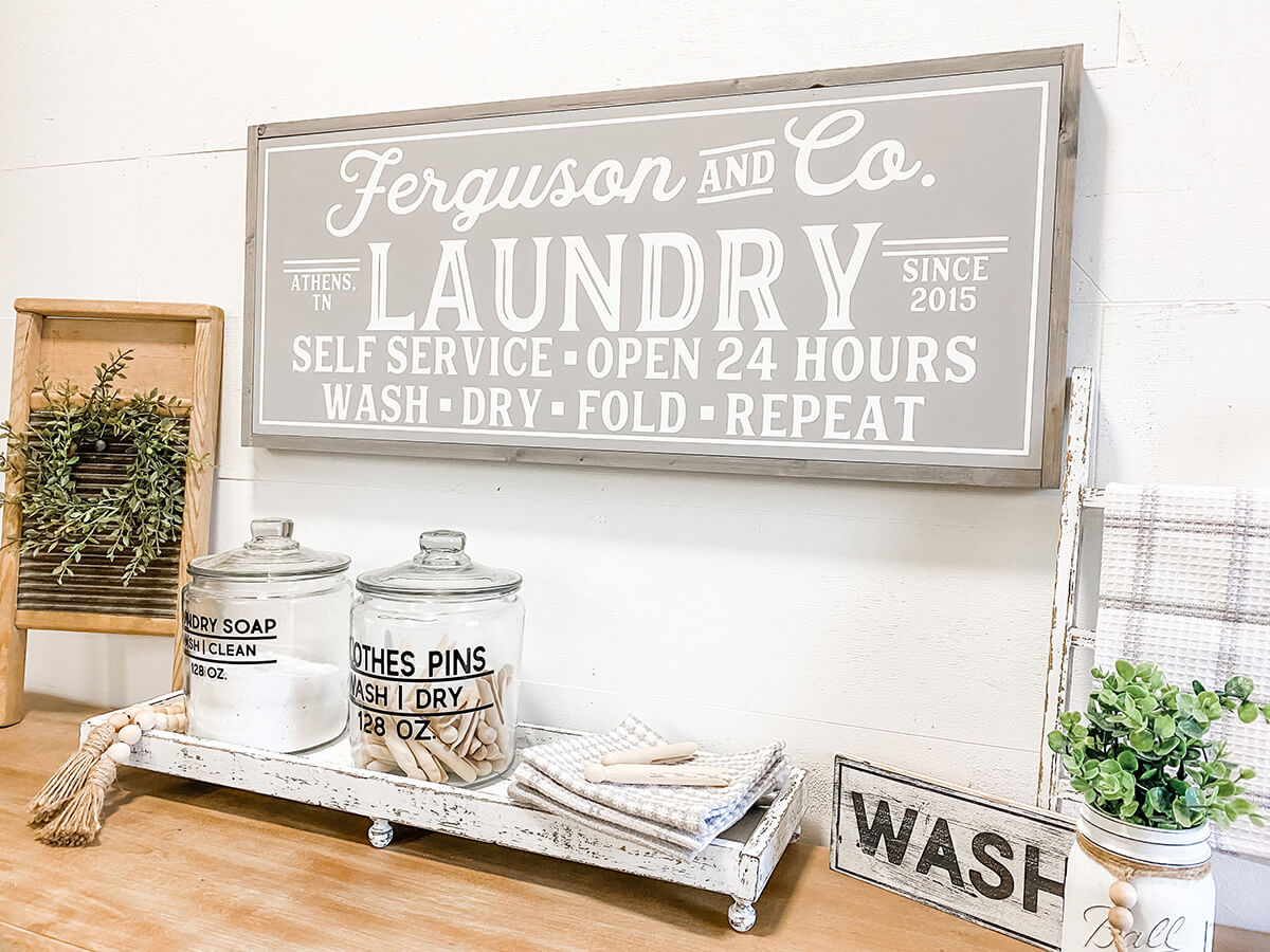Customizable Family Name Laundry Sign