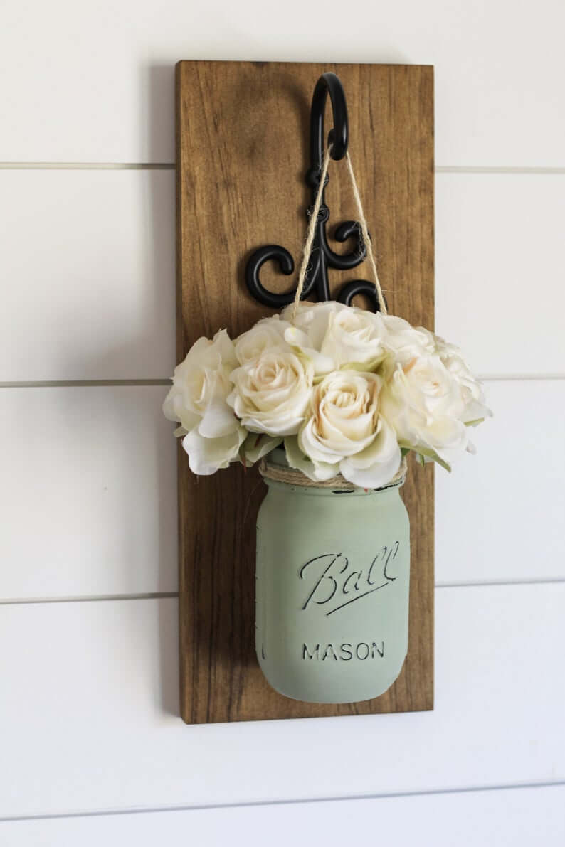 Black Scrolled Mason Jar Hanger