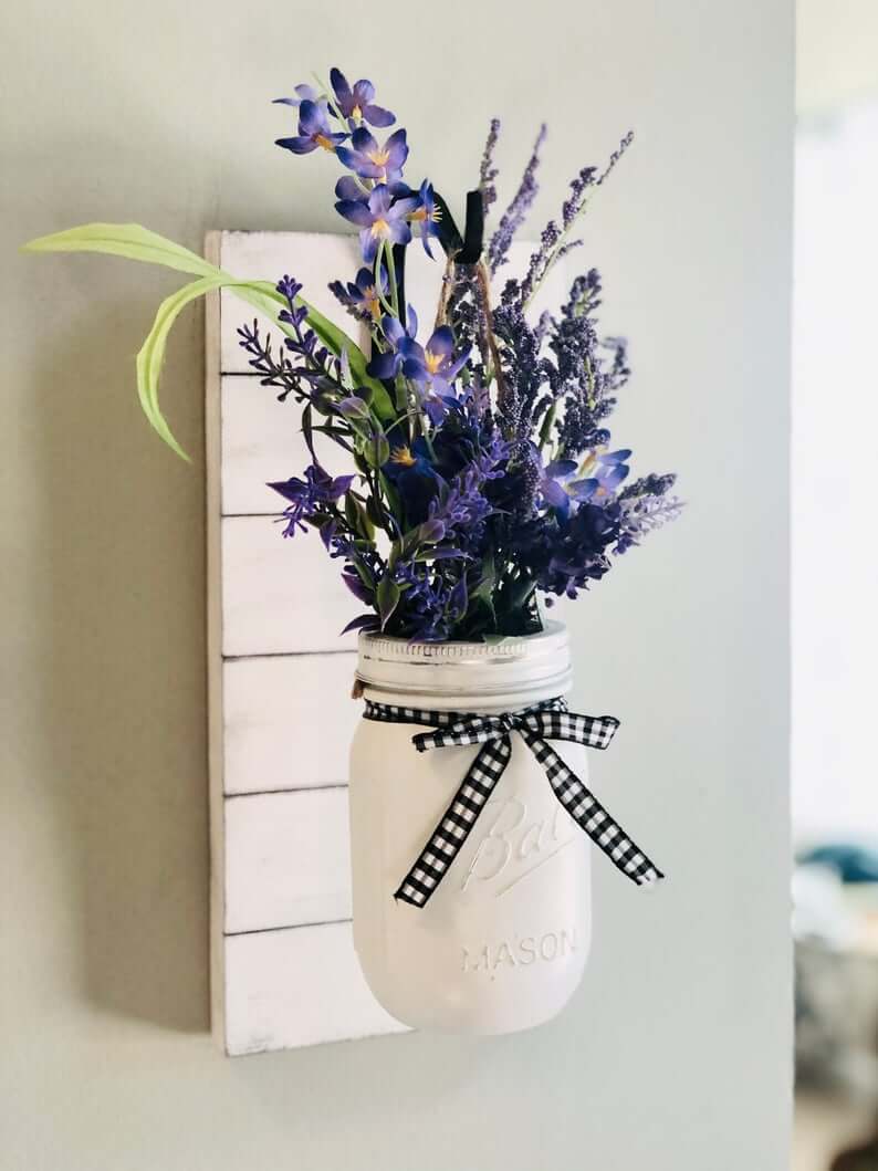  Shabby Chic Shiplap och vit Mason burk