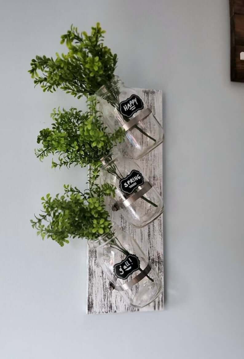 skośne Mason Jar Trio Wall Art