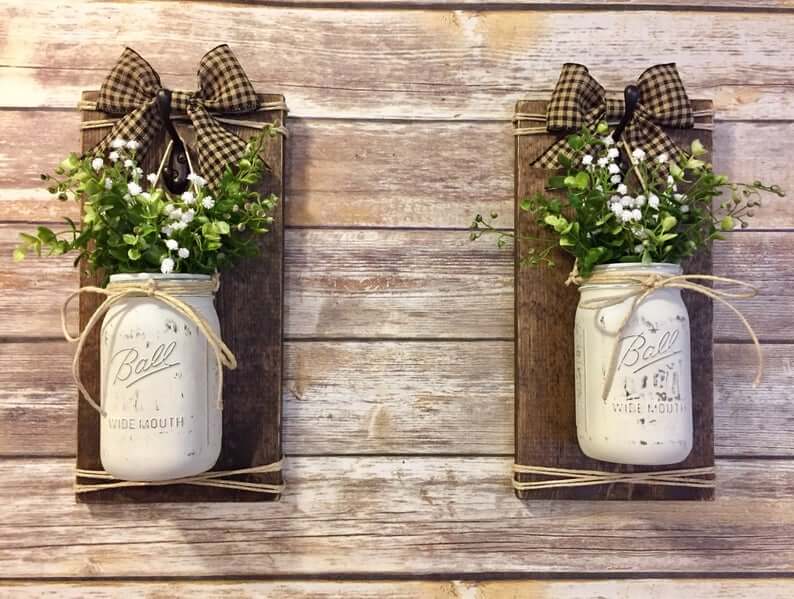  rustic Country Charm Łuk Z Mason Jar