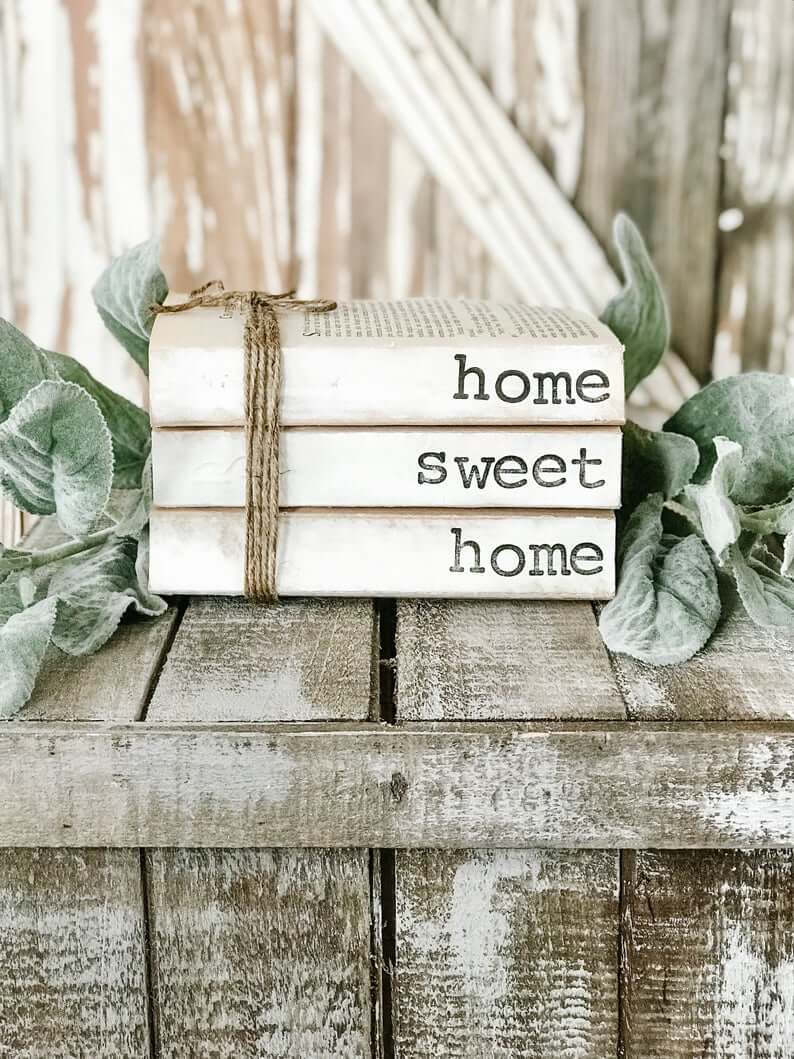 Decorative Home Sweet Home Vintage Book Trio — Homebnc